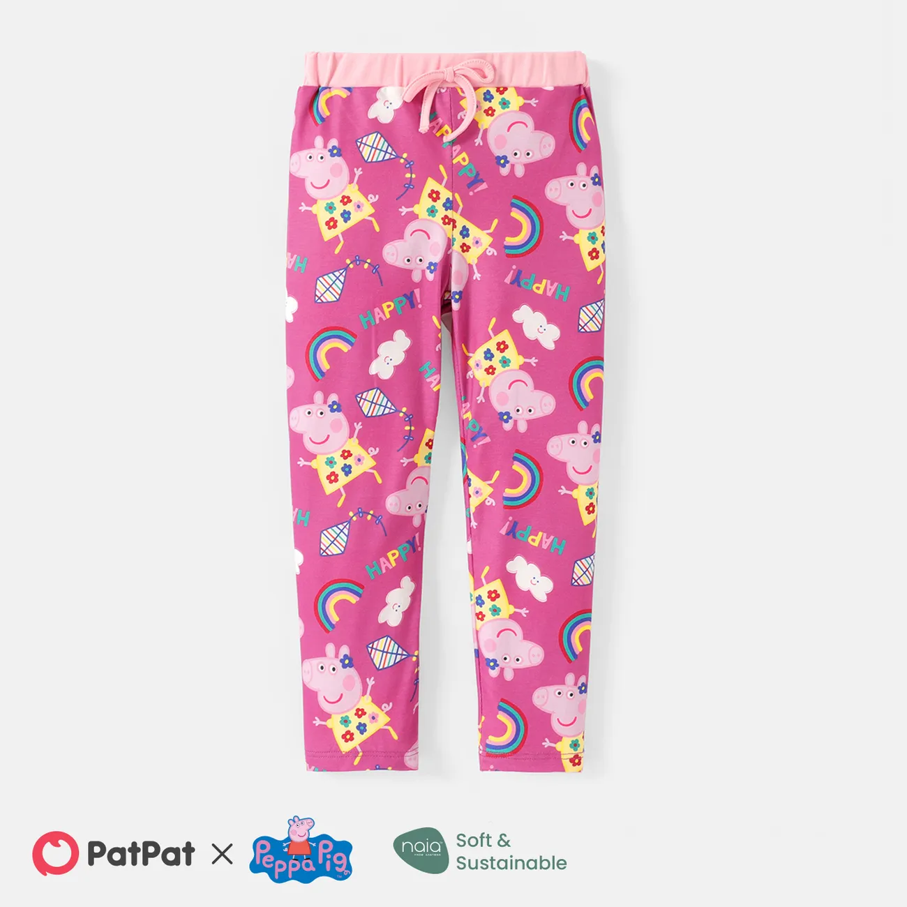 Peppa Pig Toddler Girl Naia Rainbow Print Elasticized Leggings big image 1