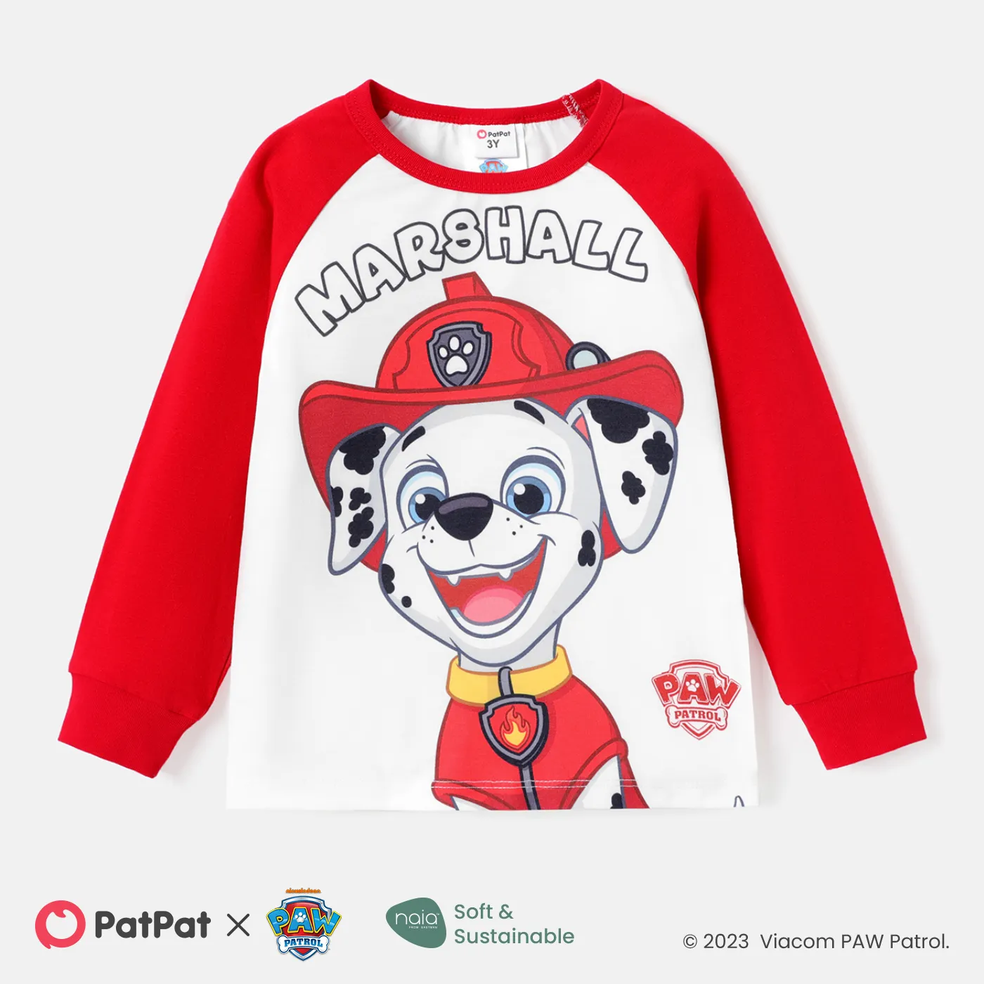 PAW Patrol Toddler Girl/Boy Long Raglan Sleeve Tee REDWHITE