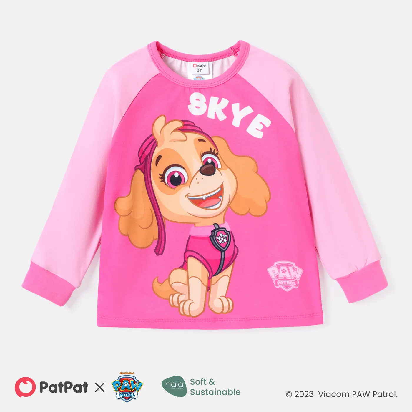 PAW Patrol Toddler Girl/Boy Long Raglan Sleeve Tee Pink