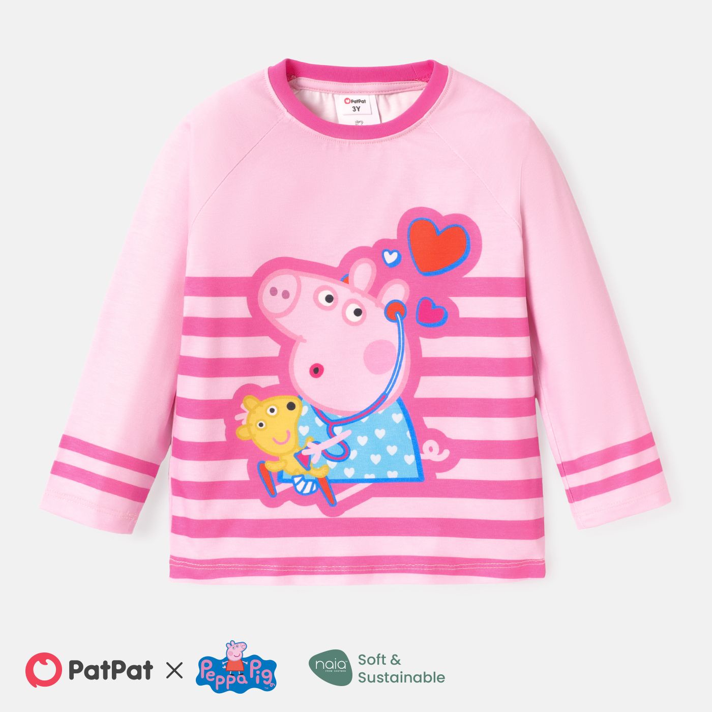 

Peppa Pig Toddler Girl/Boy Striped Long-sleeve Tee