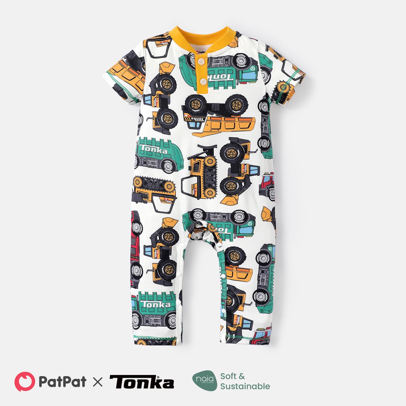 

Tonka Baby Boy/Girl Short-sleeve Graphic Print Naia™ Jumpsuit