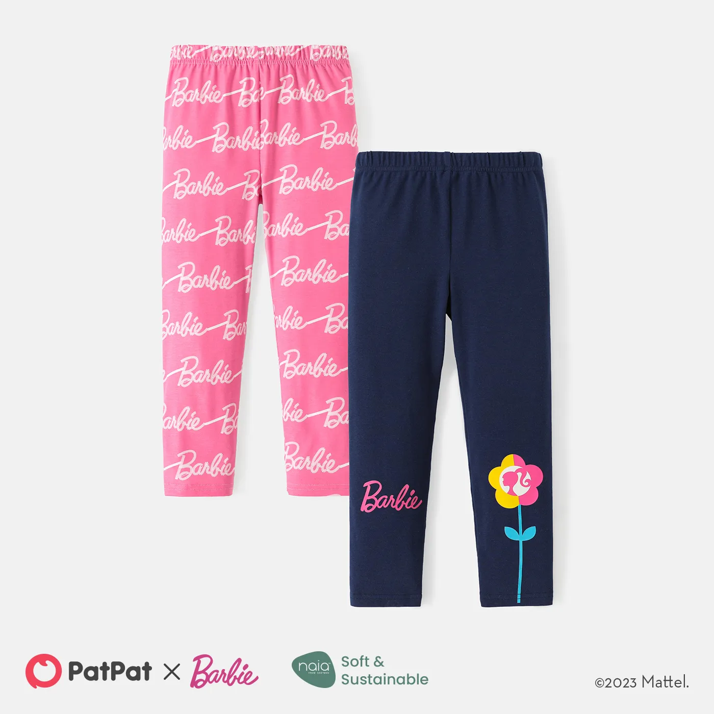 Barbie Toddler Girl Naia/Cotton Letter Print Elasticized Leggings