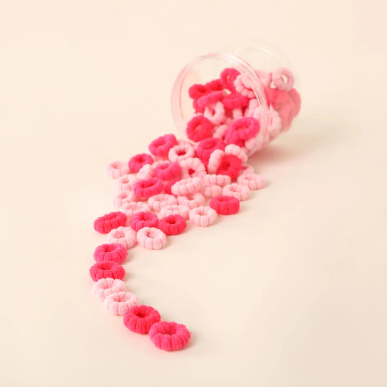 100er-Pack Multicolor-Haargummis aus hochelastischem Nylon für Mädchen rosa big image 1