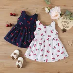 100% Cotton Cherry Print Backless Sleeveless Baby Dress  image 6