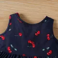 100% Cotton Cherry Print Backless Sleeveless Baby Dress  image 3