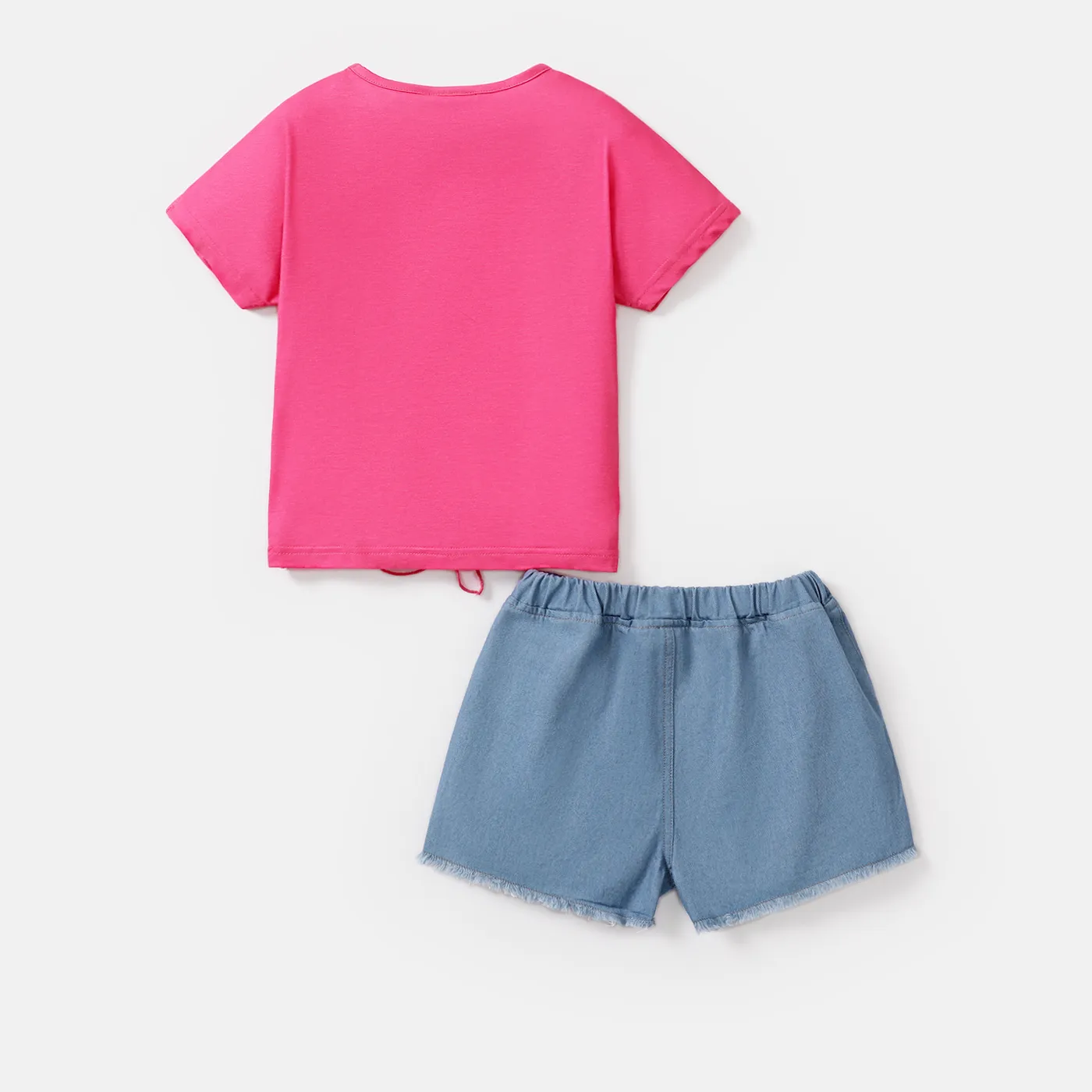 L.O.L. SURPRISE! Toddler/Kid Girl 2pcs Character Print Naia™ Short-sleeve Tee and Ripped Denim Shorts Set  image 2