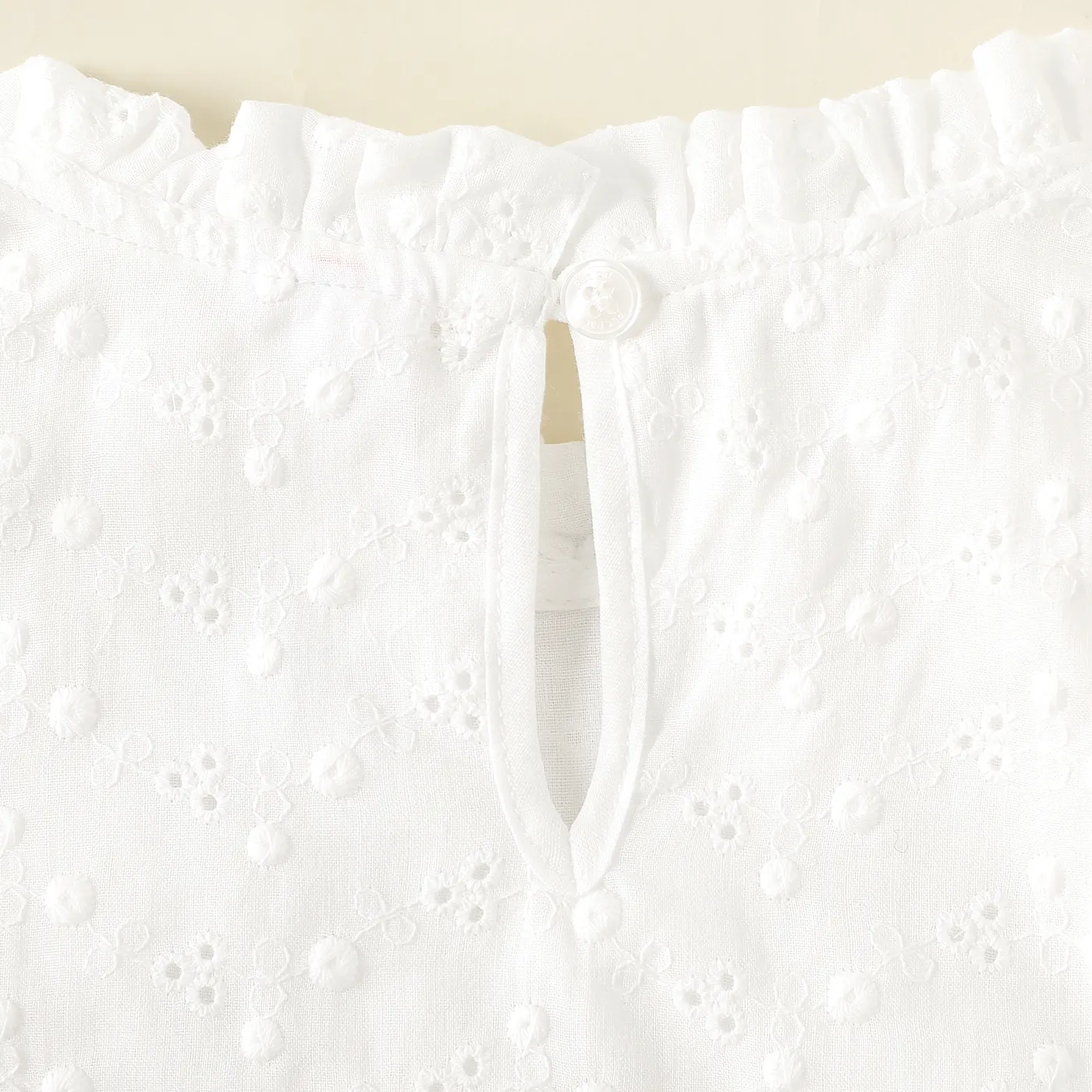 Baby Girl 100% Cotton Textured Flutter-sleeve Top  image 5