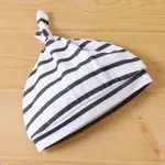 2pcs Baby Boy/Girl 100% Cotton Animal Print Striped Short-sleeve Romper & Hat Set  image 6