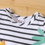 2pcs Baby Boy/Girl 100% Cotton Animal Print Striped Short-sleeve Romper & Hat Set  image 3