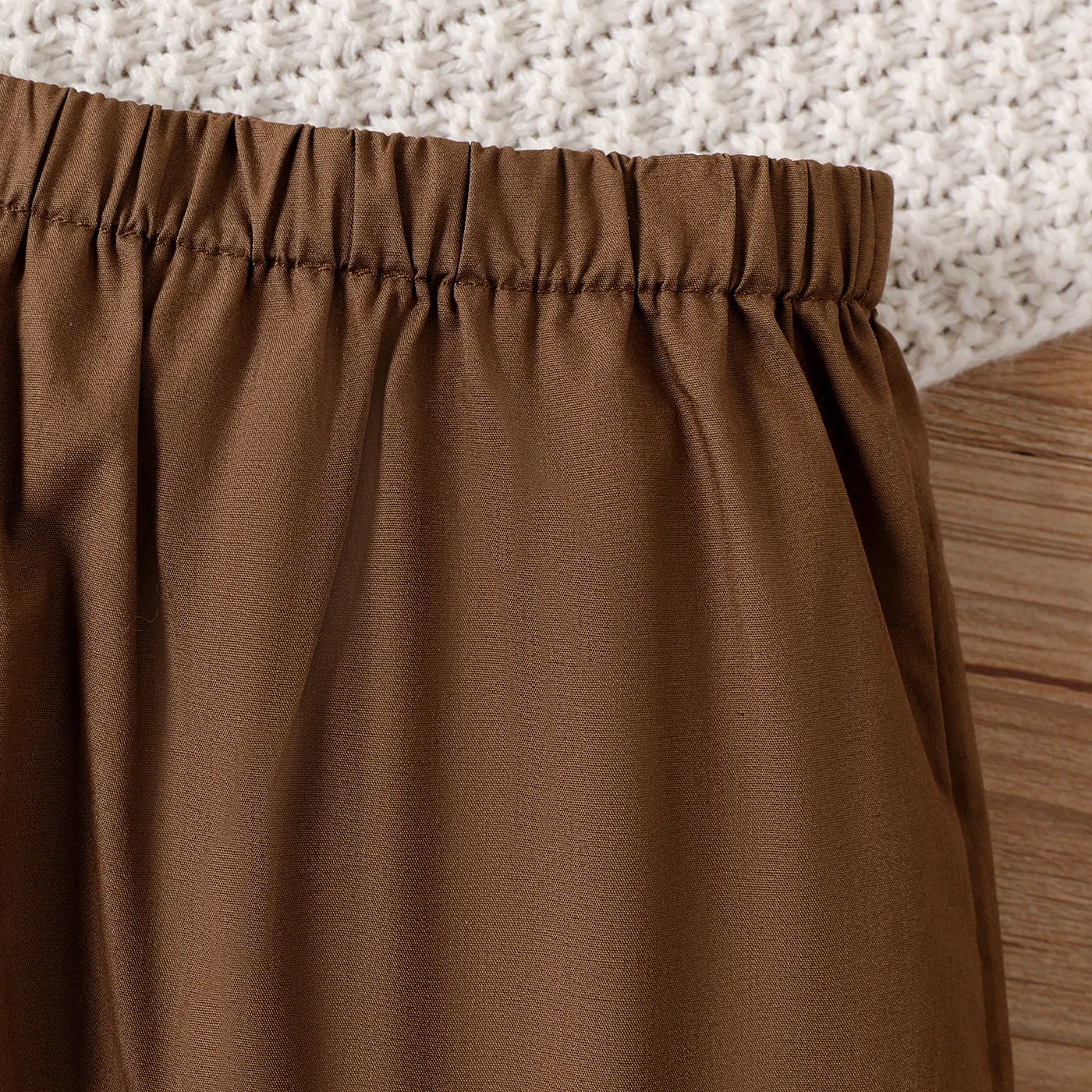 Baby Boy 100% Cotton 3D Ears Detail Bear Print Shorts Brown- image 5