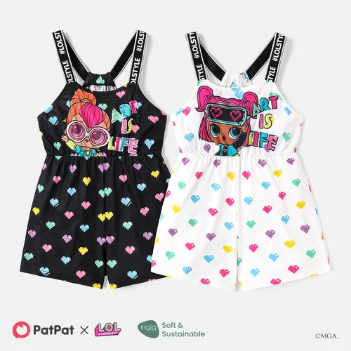 L.O.L. SURPRISE! Toddler/Kid Girl Character & Heart Print Letter Tape Cami Romper