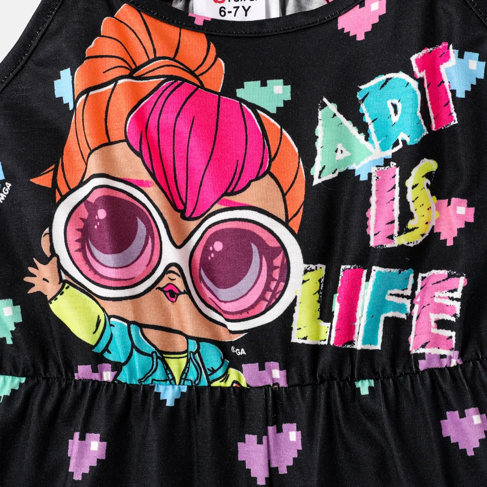 L.O.L. SURPRISE! Toddler/Kid Girl Character & Heart Print Letter Tape Cami Romper big image 2