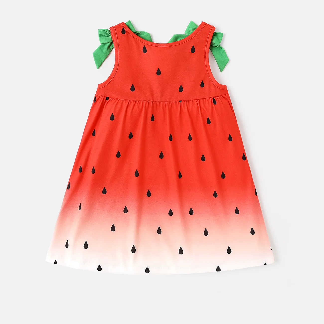PAW Patrol Toddler Girls 1pc Naia™ Watermelon Print Bowknot Design Sleeveless Dress Red big image 1