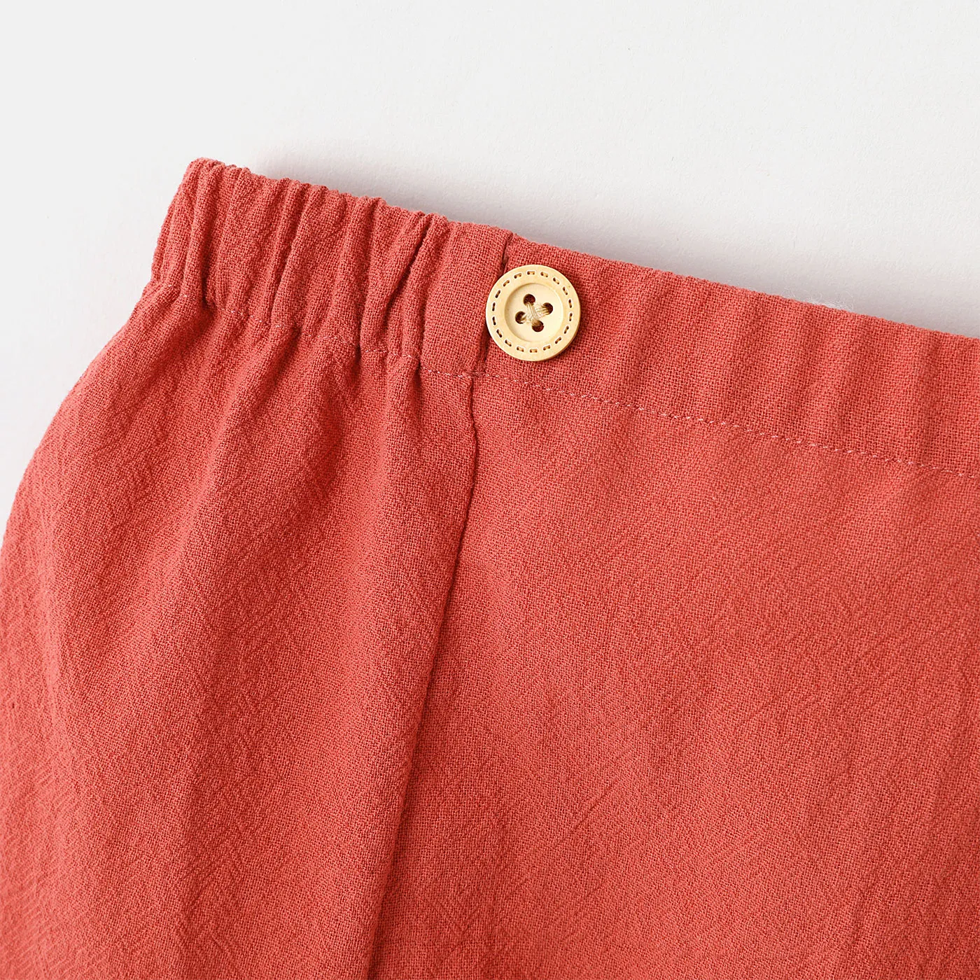 Baby Boy/Girl 100% Cotton Button Front Solid Shorts Orange red image 4