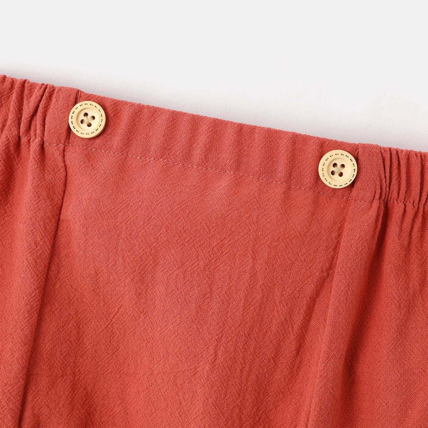 Baby Boy/Girl 100% Cotton Button Front Solid Shorts Orange red image 3