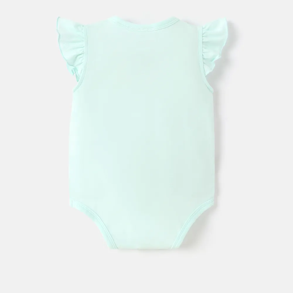Care Bears Baby Boy/Girl Cotton Flutter-sleeve Bear Print Romper  big image 2