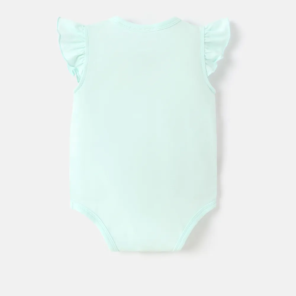 Care Bears Baby Boy/Girl Cotton Flutter-sleeve Bear Print Romper big image 2