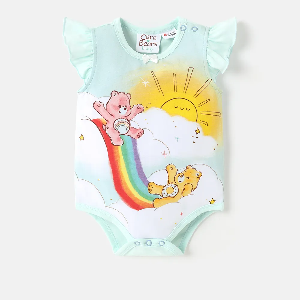 Care Bears Baby Boy/Girl Cotton Flutter-sleeve Bear Print Romper big image 7