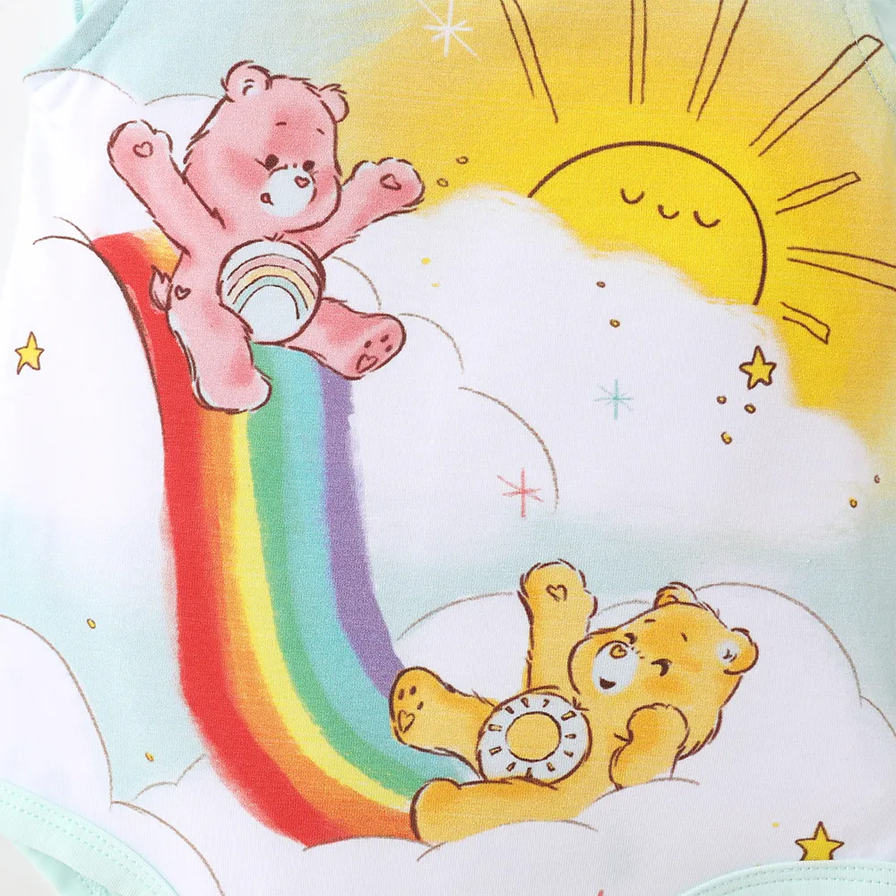 Care Bears Baby Boy/Girl Cotton Flutter-sleeve Bear Print Romper big image 3