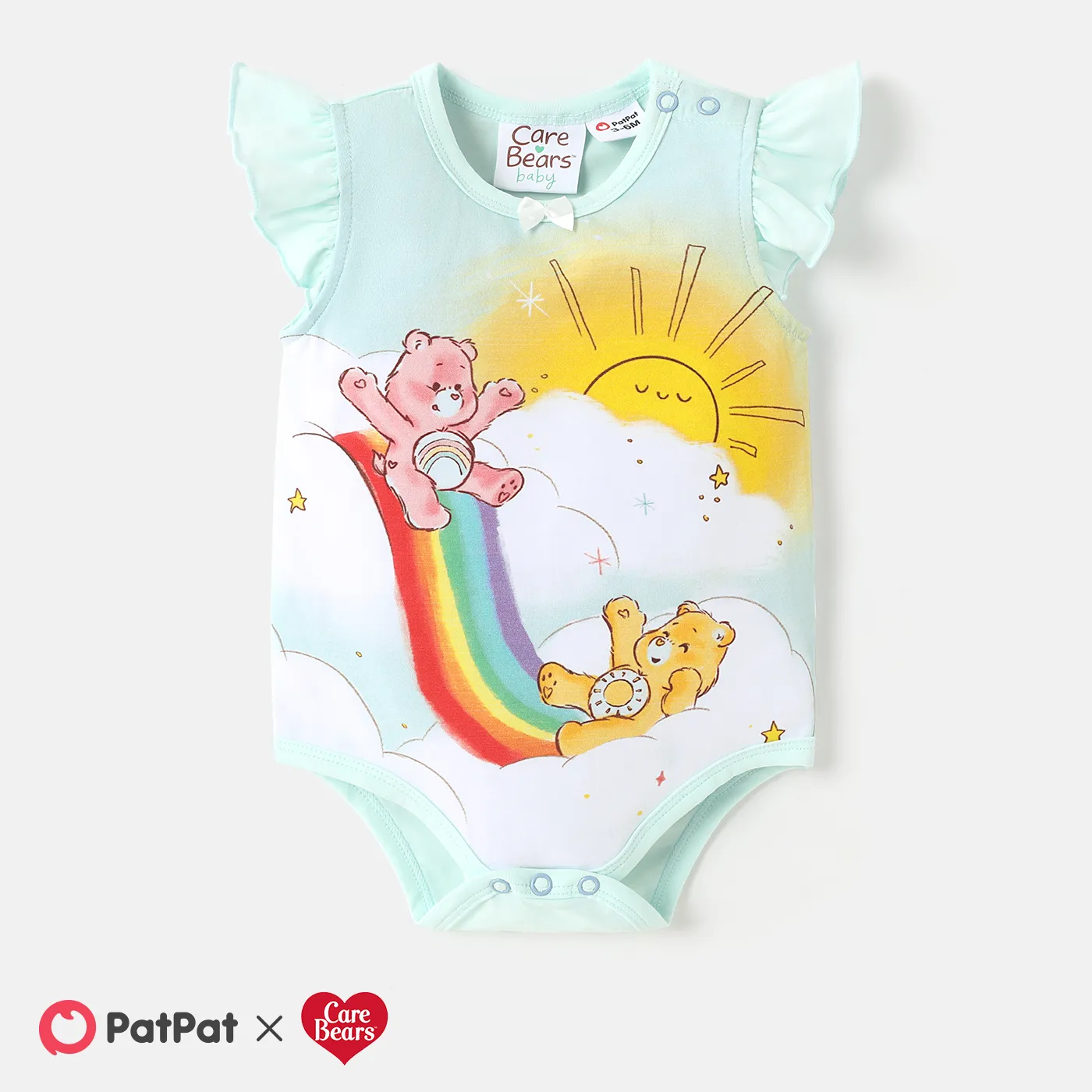 Care Bears Baby Boy/Girl Cotton Flutter-sleeve Bear Print Romper  image 1