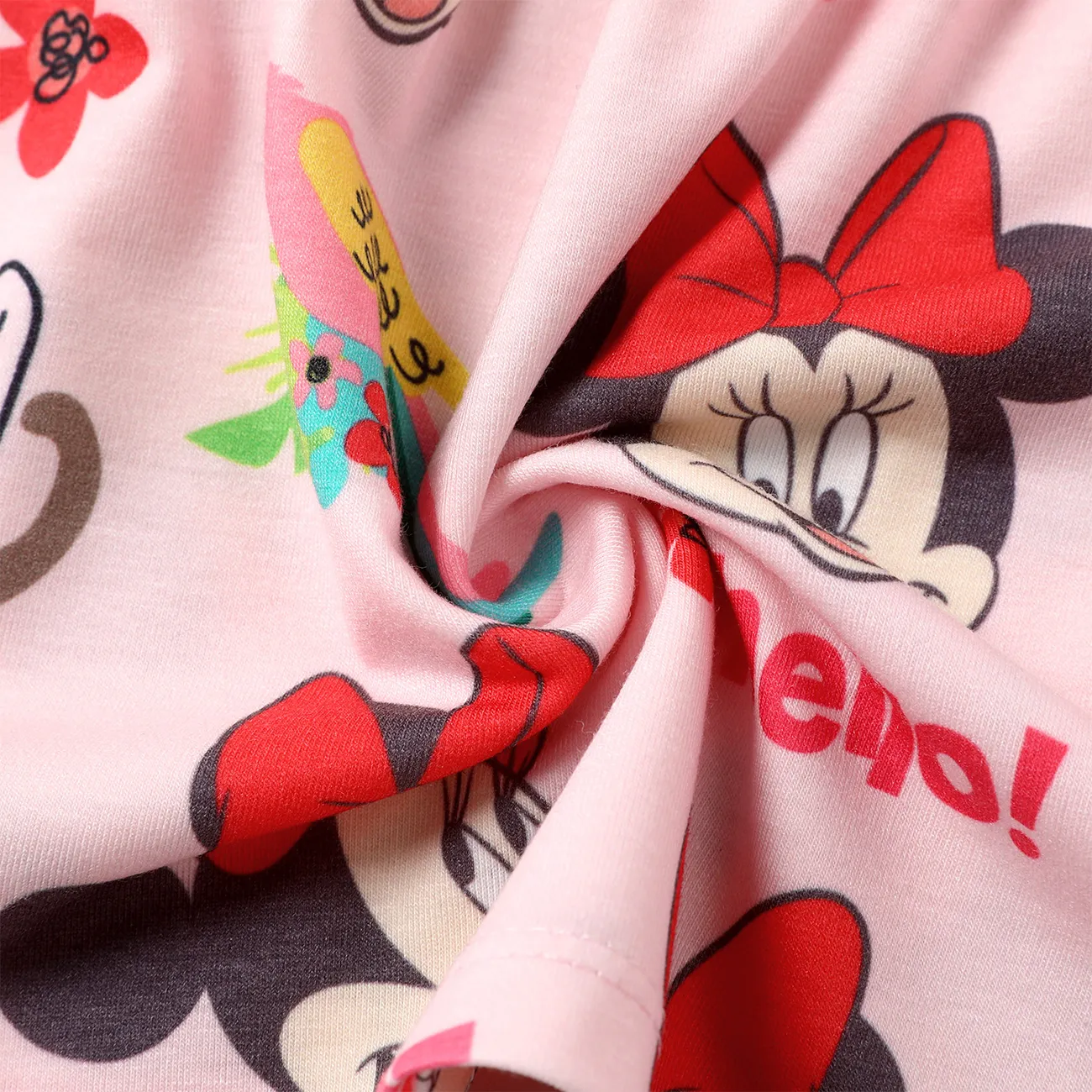 迪士尼嬰兒/幼兒女孩荷葉袖全身印花 naia™ 連衣裙 粉色 big image 1