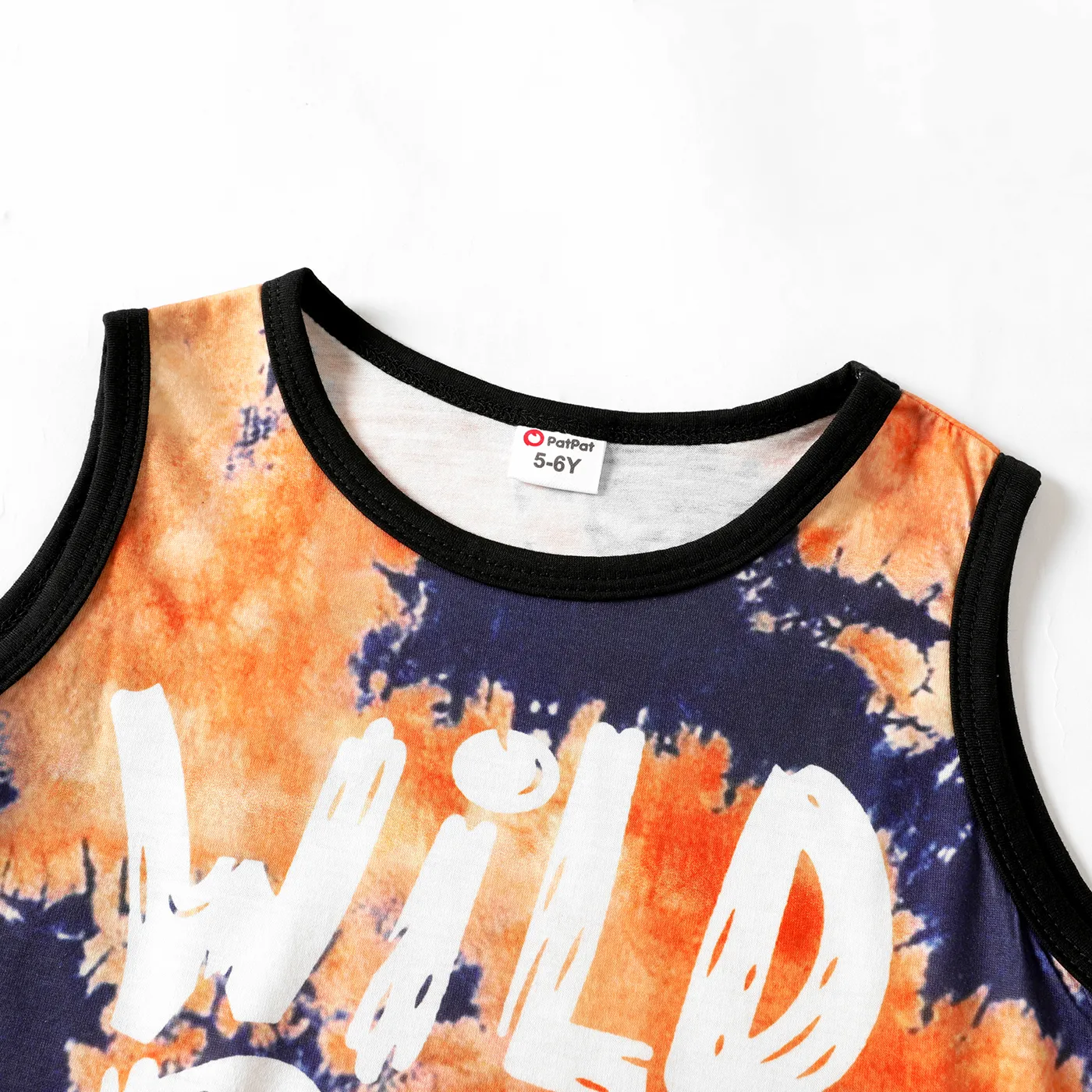 2Pcs Kid Boy Tie Dye Letter Print Tank Top & Shorts Set  image 3