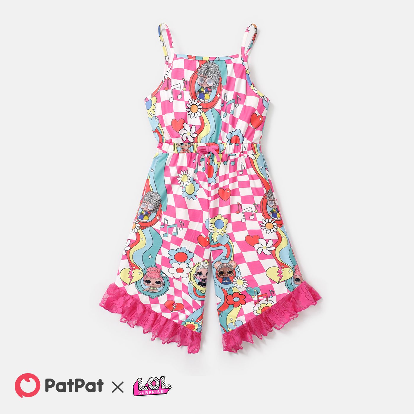 

L.O.L. SURPRISE! Kid Girl Naia™ Character Print Lace Trim Slip Jumpsuit