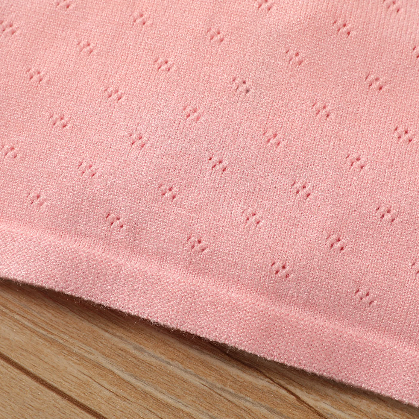 2pcs Baby Girl Pink Knitted Cami Top & Shorts Set  image 5