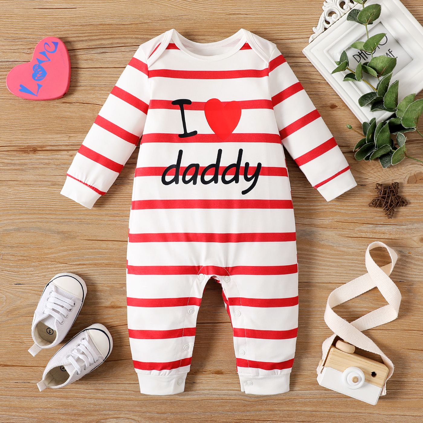 Naia Baby Girl/Boy Letter Print Long-sleeve Jumpsuits