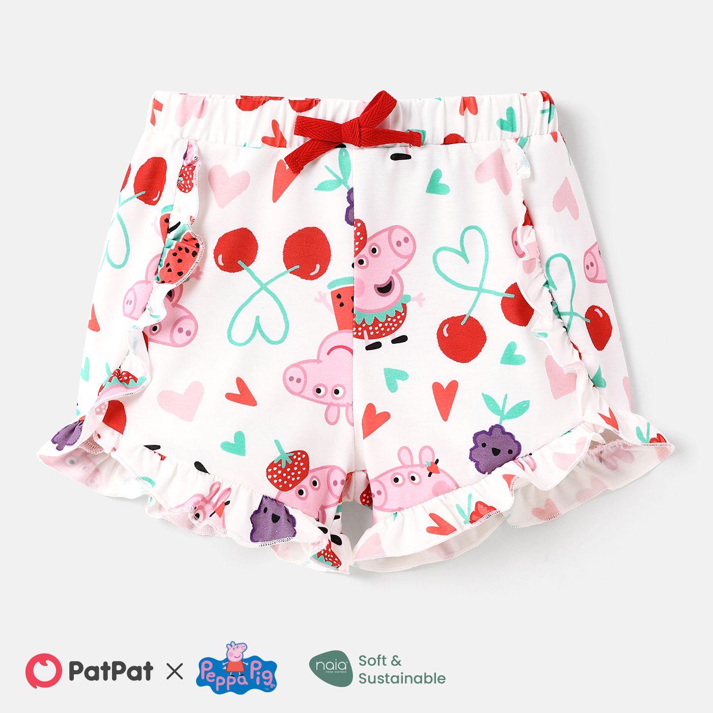 

Peppa Pig Toddler Girl Cotton Ruffled Elasticized Shorts