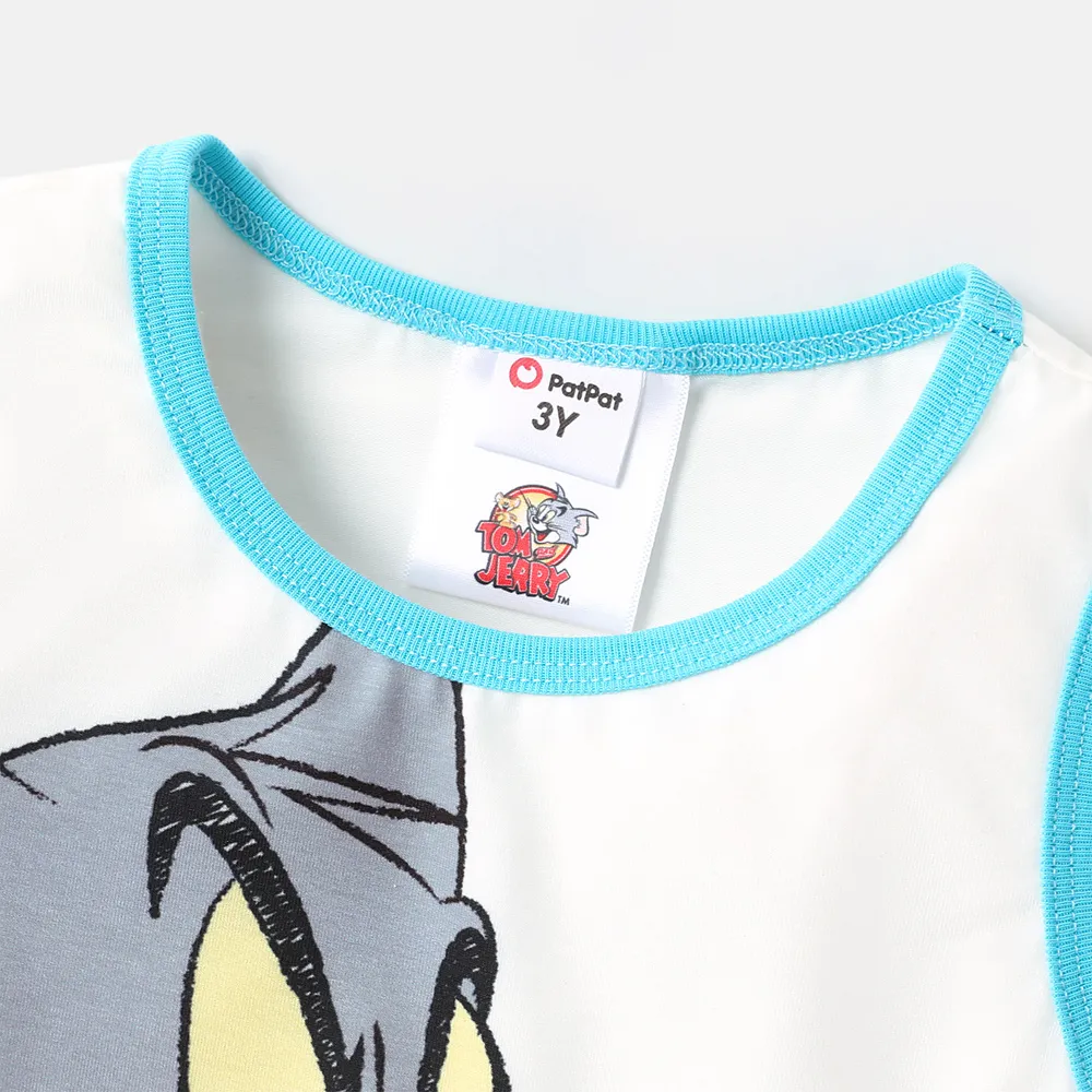 Tom and Jerry Toddler Girl/Boy 2pcs Letter Print Tank Top and Elasticized Shorts Set  big image 5