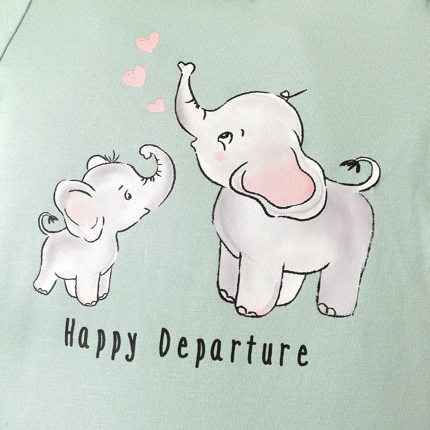 Baby Girl Elephant Print Short-sleeve Cotton Rompers Light Green image 6