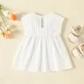 Baby Girl 100% Cotton Floral Embroidered Ruffle Sleeveless Blouse  image 5