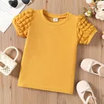 Kinder Mädchen Unifarben Kurzärmelig T-Shirts Ingwer