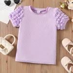 Kinder Mädchen Unifarben Kurzärmelig T-Shirts helles lila