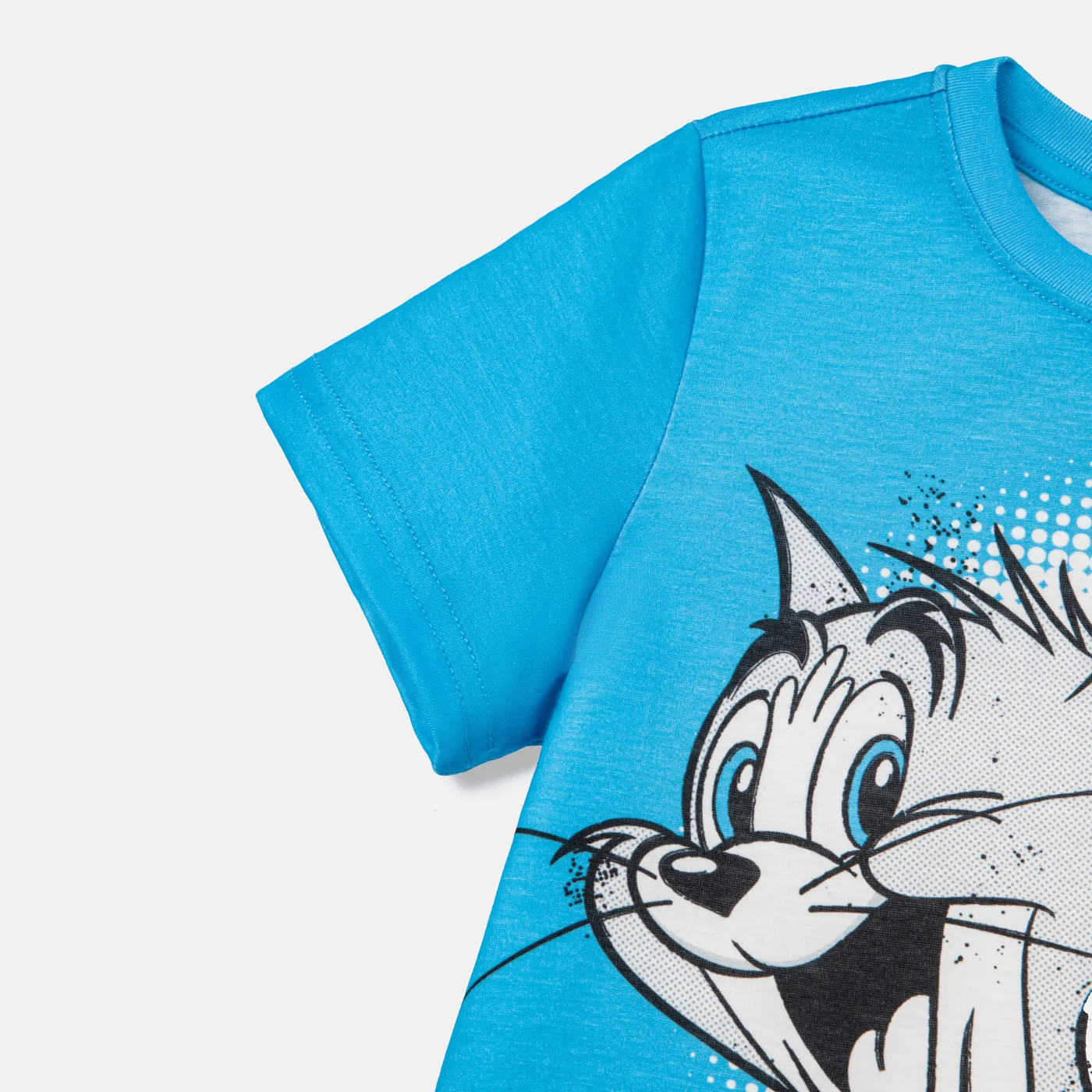 Tom and Jerry Toddler/Kid Girl/Boy Colorblock Short-sleeve Tee and Shorts Pajamas Set Blue image 4