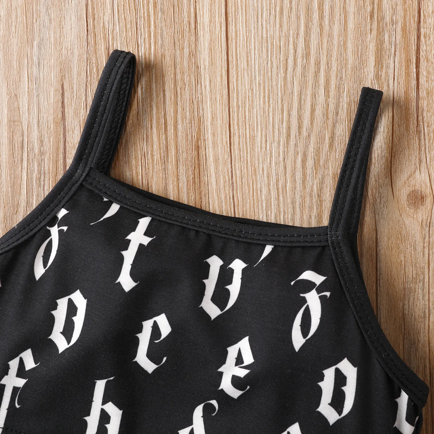 Toddler Girl Naia Letter Print Overlay Slip Dress Black image 3