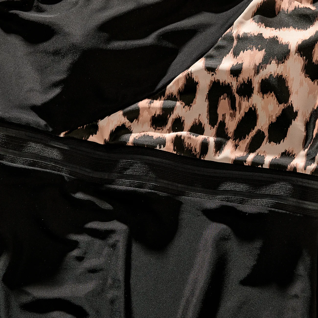 Looks familiares Estampado de leopardo Conjuntos combinados para familia Trajes de baño Negro big image 1