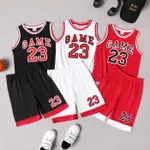 2Pcs Kid Boy Letter & Number Print Sports Tank Top and Shorts Set  image 6