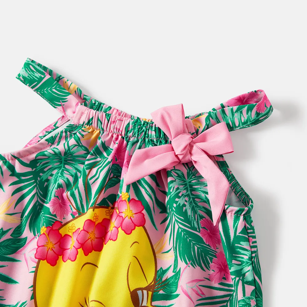 Looney Tunes Mommy and Me Allover Print Halter Belted Rompers big image 2