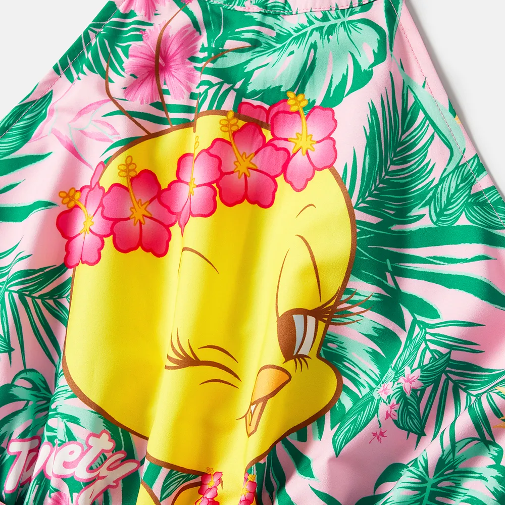 Looney Tunes Mommy and Me Allover Print Halter Belted Rompers big image 13