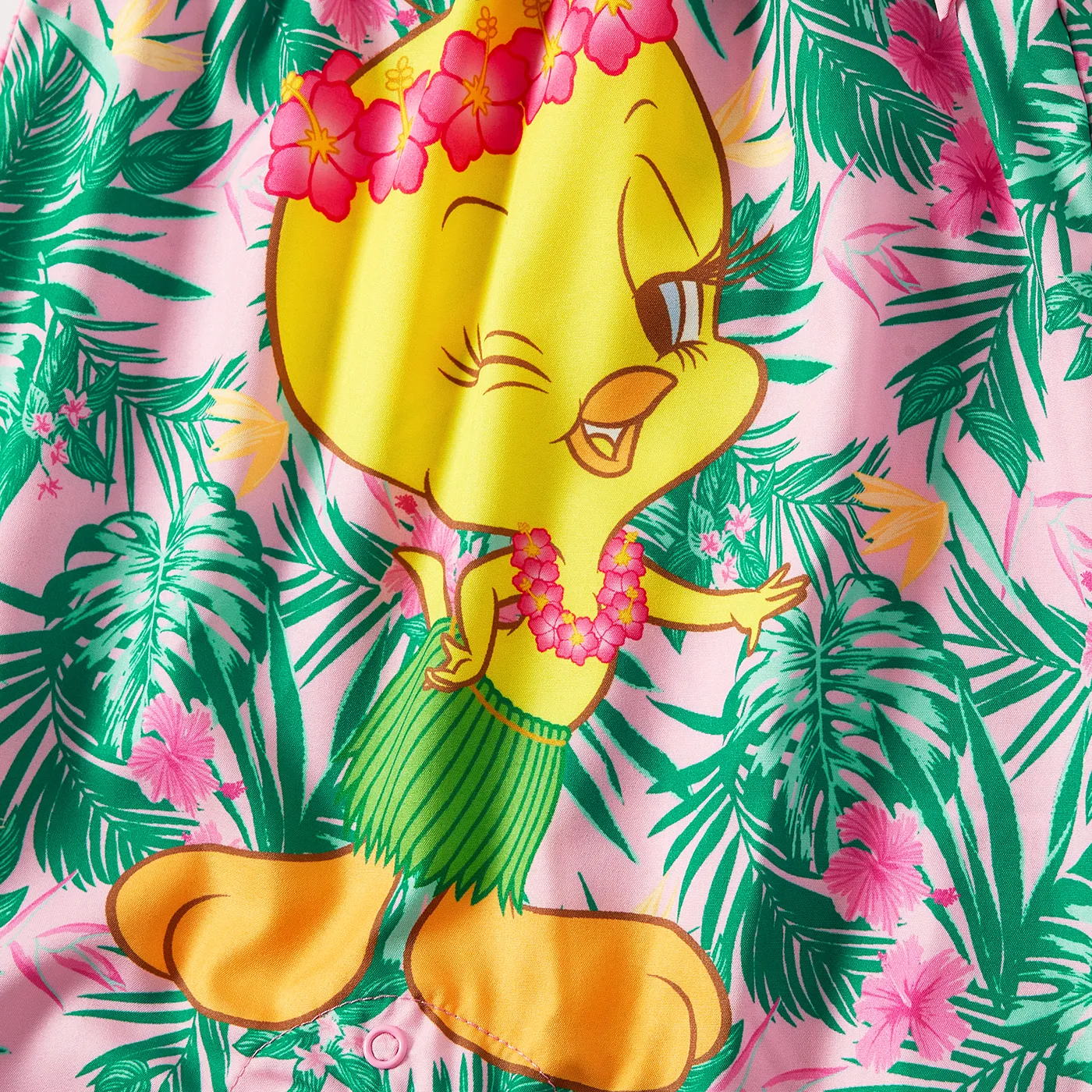 Looney Tunes جيمبسوت ماما وأنا كم بارد / كتف مكشوف بلا أكمام فتحة برباط خلف الرقبة النباتات والزهور  image 3
