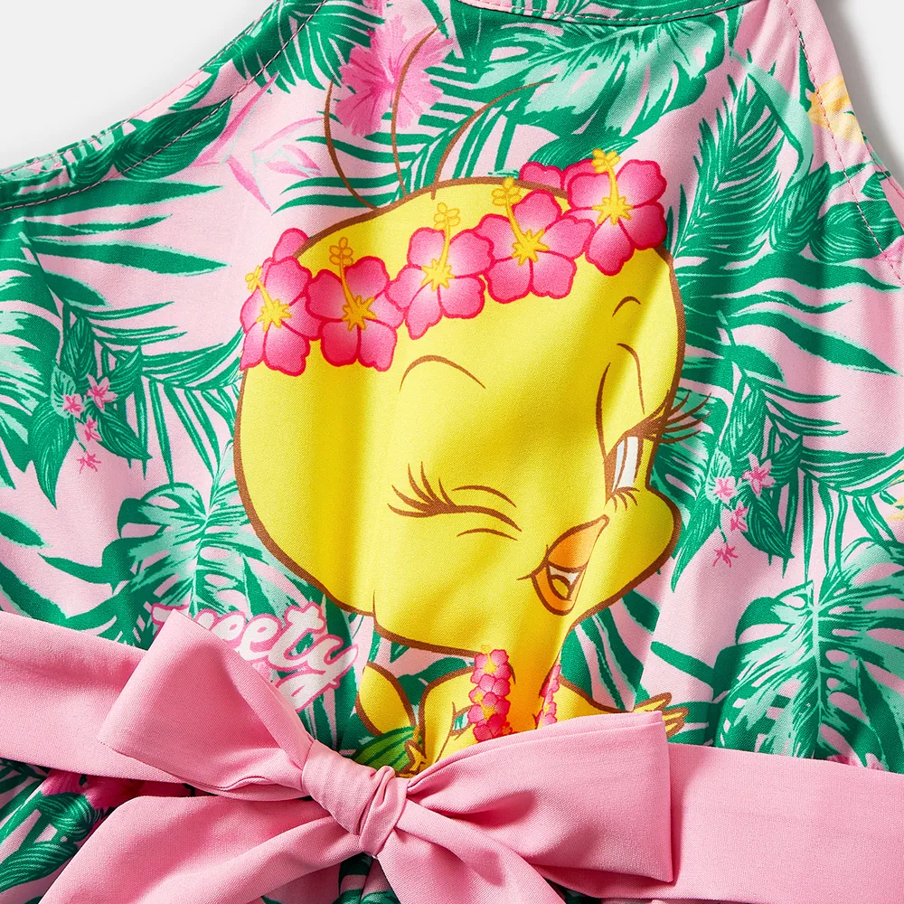 Looney Tunes Mommy and Me Allover Print Halter Belted Rompers big image 8