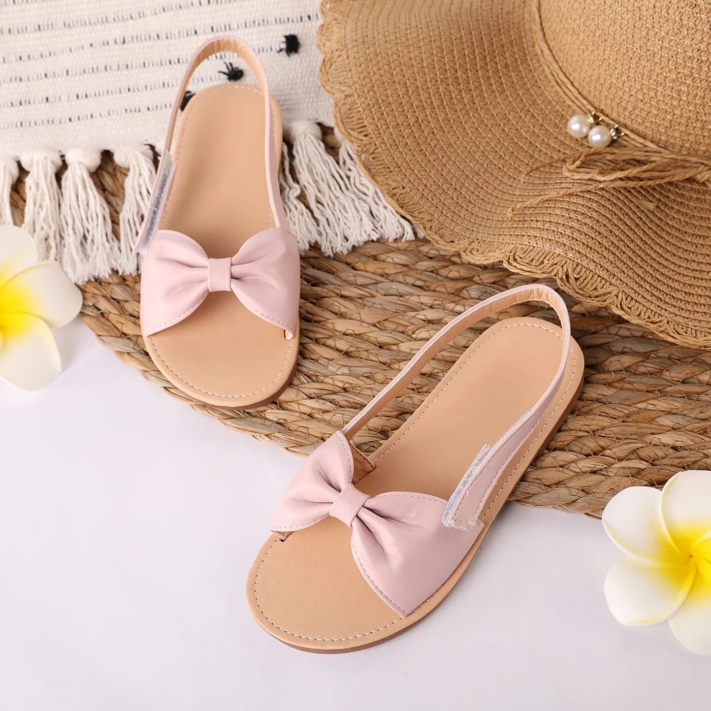 Toddler / Kid Bowknot Vamp Slingback Pink Sandals