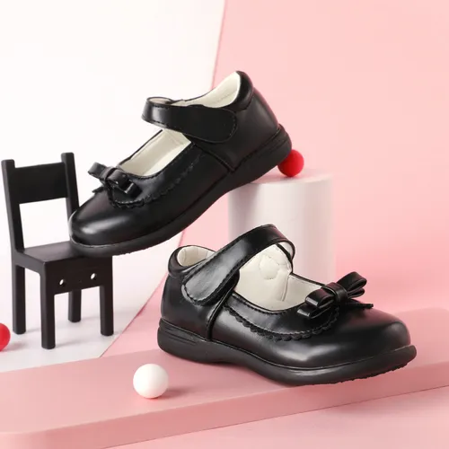 Toddler/Kids Bow Decor Velcro Solid School Shoes