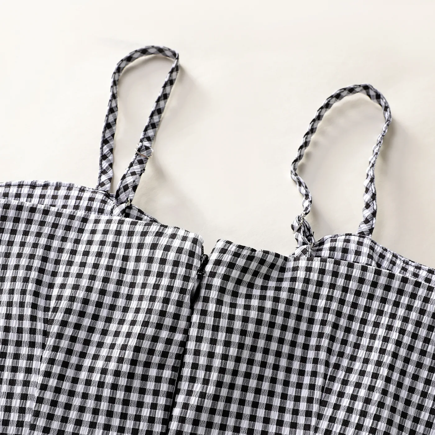 Kid Girl Bow Front Plaid Cami Romper PLAID image 4