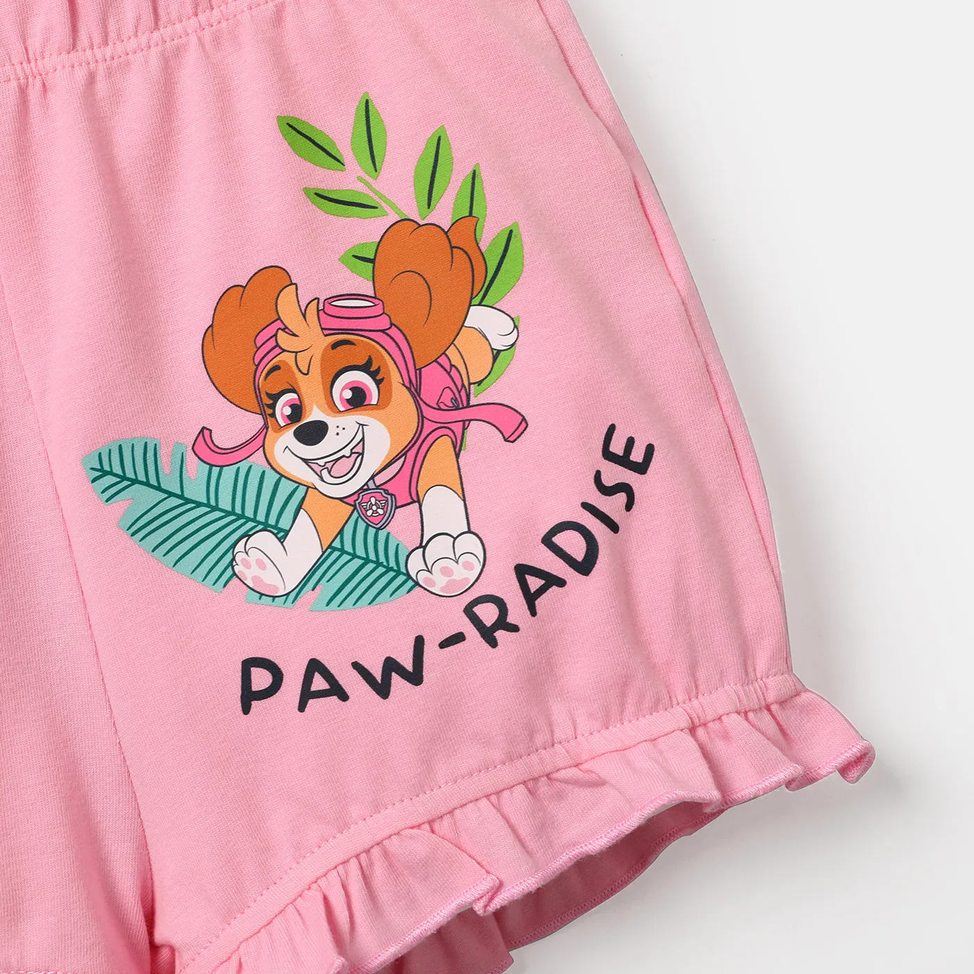 PAW Patrol Toddler Girl 2pcs Cotton Floral Print Smocked Camisole and Shorts Set  image 2