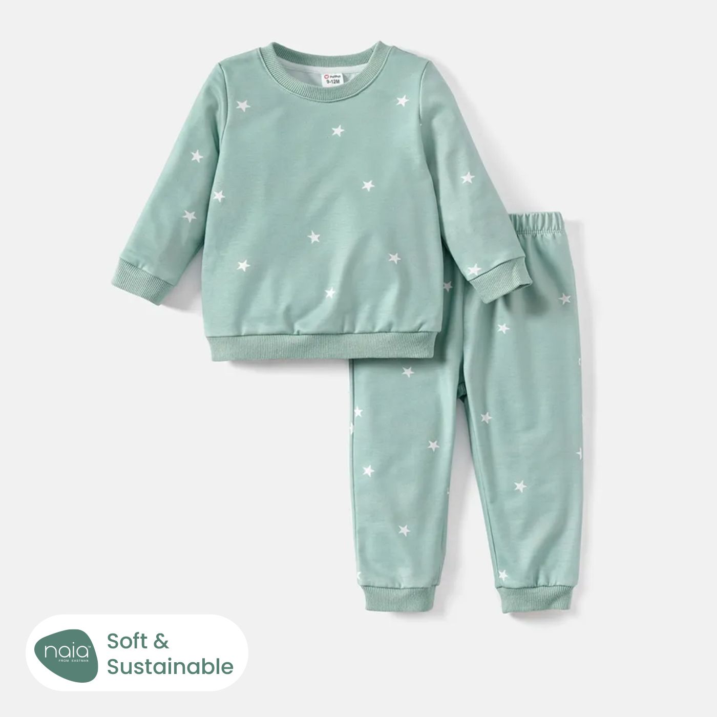 2 Pièces Bébé Fille/garçon à Pois/ensemble Sweat-shirt Et Pantalon Imprimé étoiles
