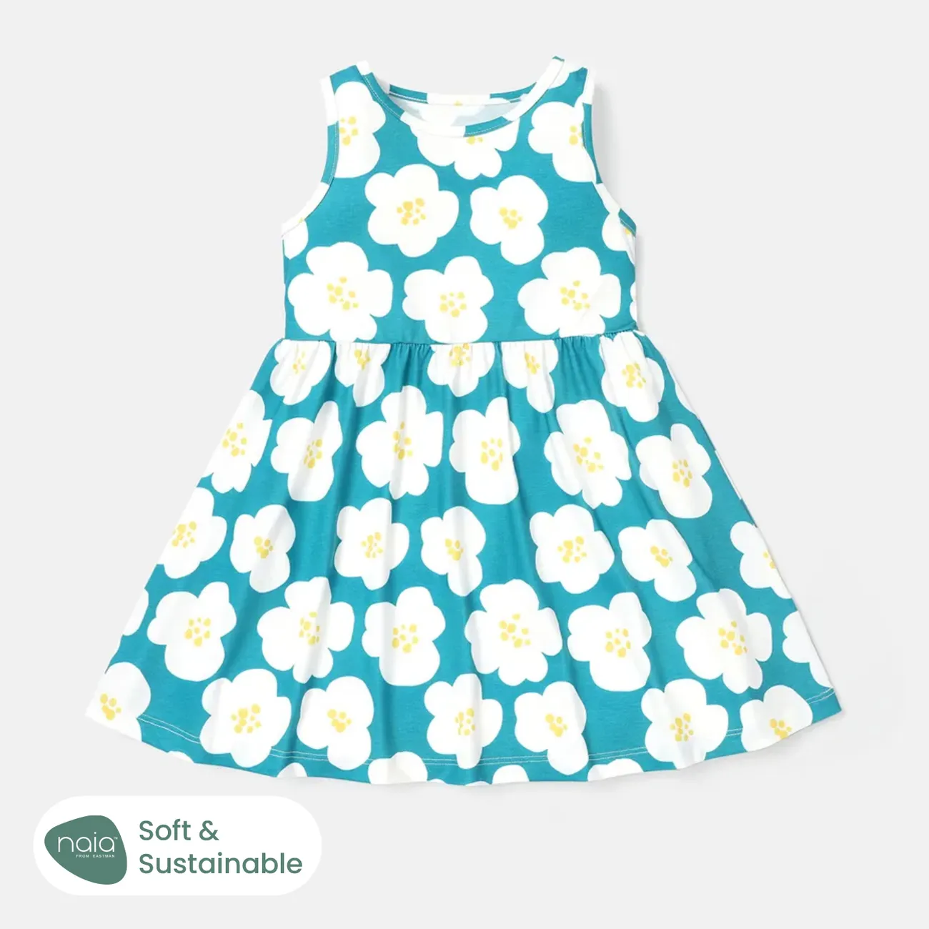 Toddler/Kid Girl Heart Print/Polka dots Sleeveless Dress Green big image 1