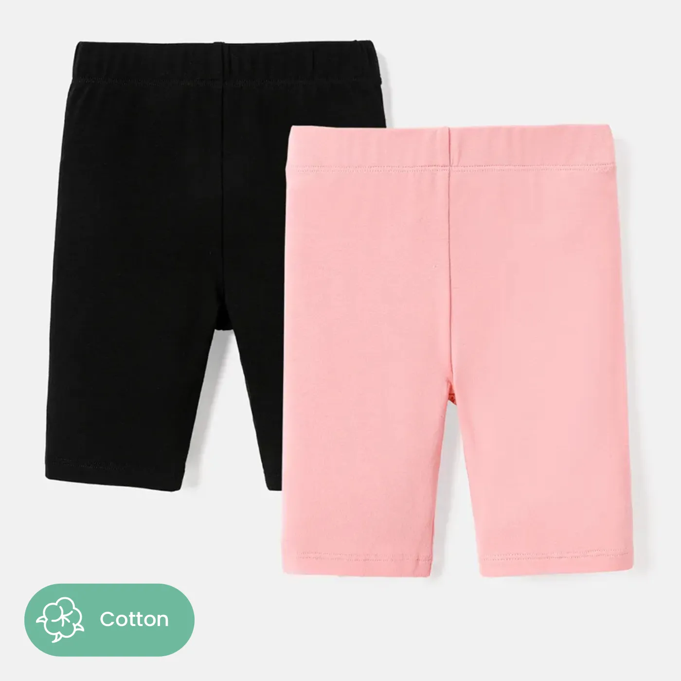 Toddler/Kid Girl Solid Color Cotton Leggings Shorts